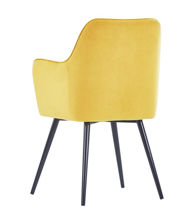 Eetkamerstoelen 2 st fluweel geel