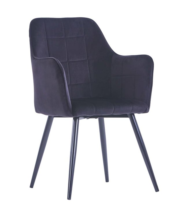 Eetkamerstoelen 2 st fluweel zwart
