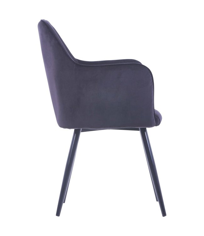 Eetkamerstoelen 2 st fluweel zwart