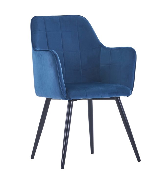 Eetkamerstoelen 2 st fluweel blauw