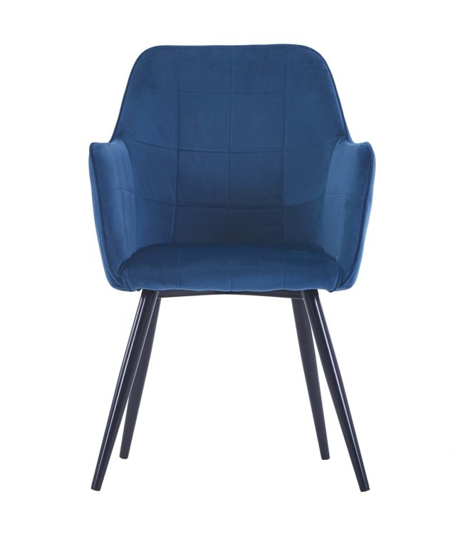 Eetkamerstoelen 2 st fluweel blauw