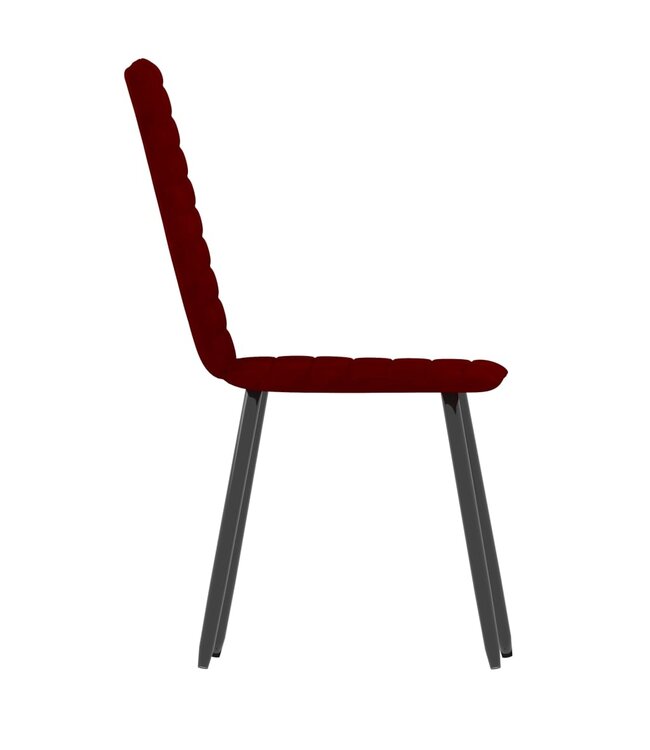 Eetkamerstoelen 2 st fluweel wijnrood