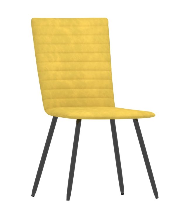 Eetkamerstoelen 4 st fluweel geel