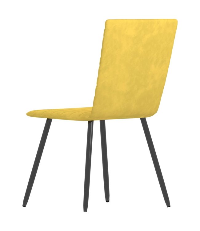 Eetkamerstoelen 4 st fluweel geel