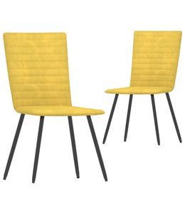 Eetkamerstoelen 2 st fluweel geel
