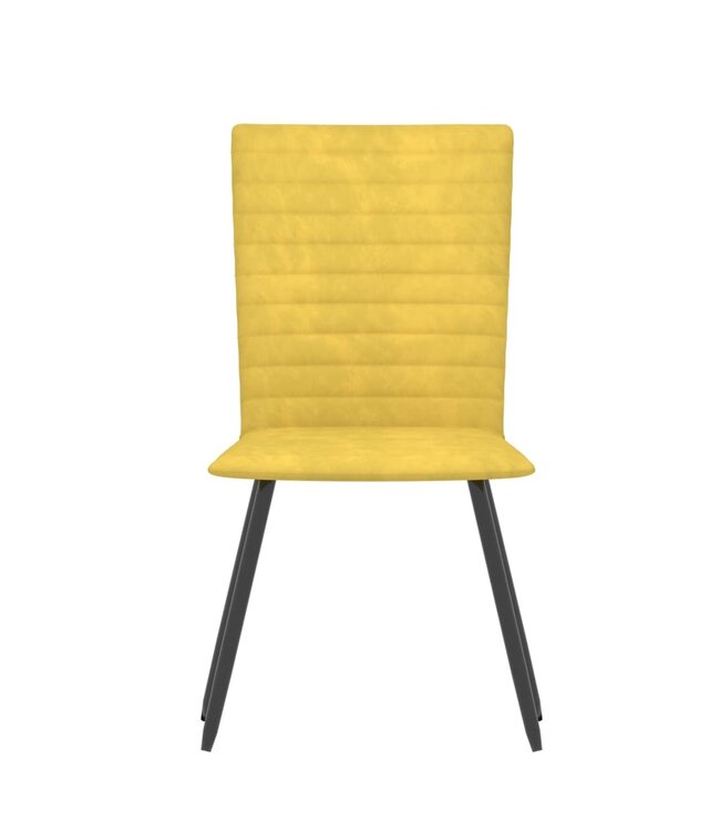 Eetkamerstoelen 2 st fluweel geel