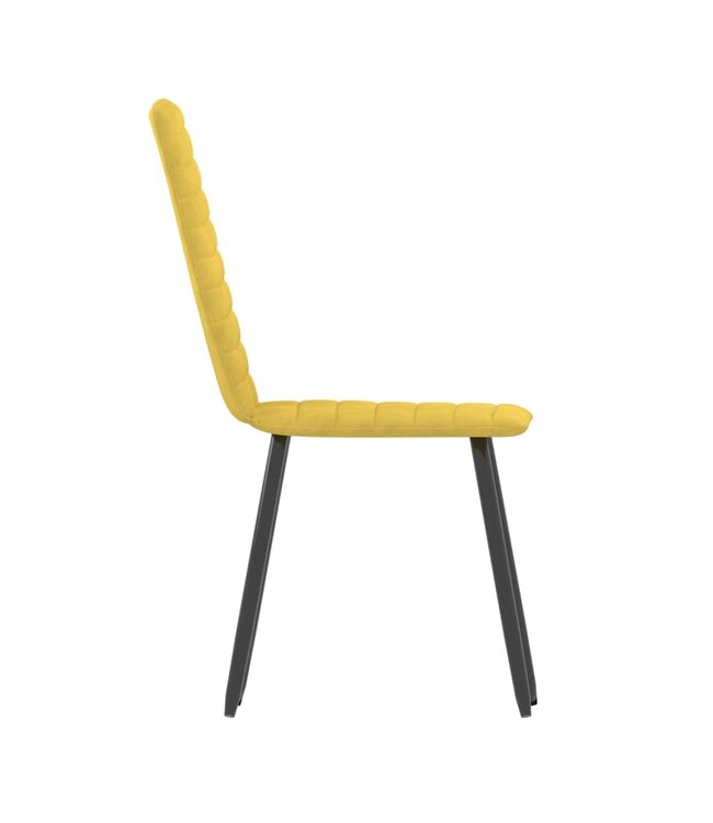 Eetkamerstoelen 2 st fluweel geel