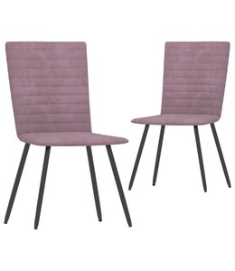 Eetkamerstoelen 2 st fluweel roze