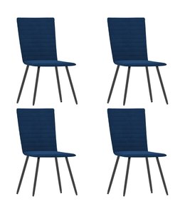 Eetkamerstoelen 4 st fluweel blauw
