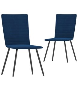 Eetkamerstoelen 2 st fluweel blauw