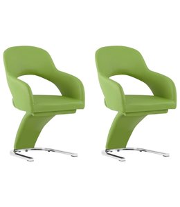 Eetkamerstoelen 2 st kunstleer groen