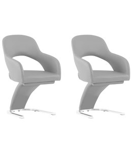 Eetkamerstoelen 2 st kunstleer grijs