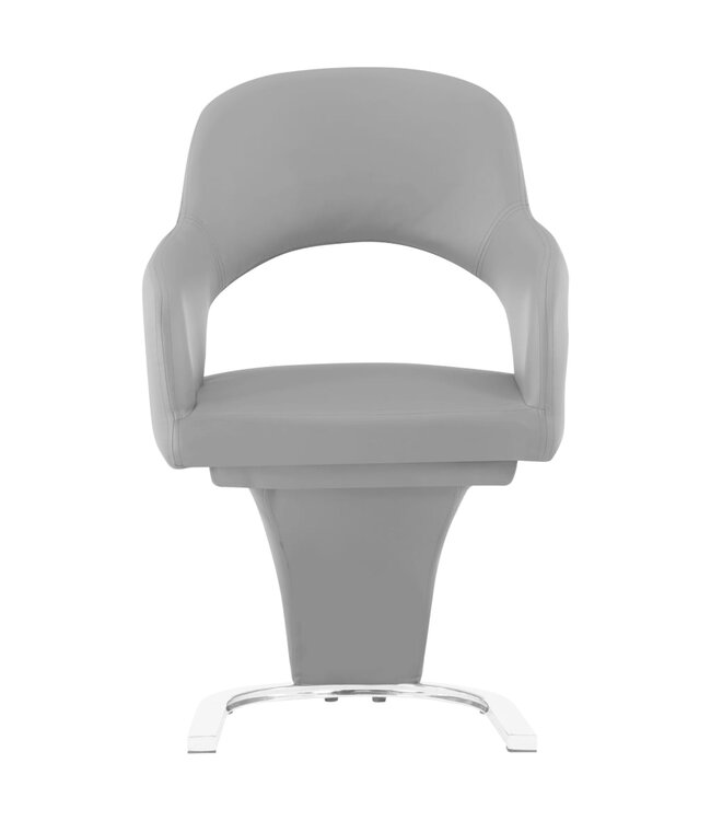 Eetkamerstoelen 2 st kunstleer grijs