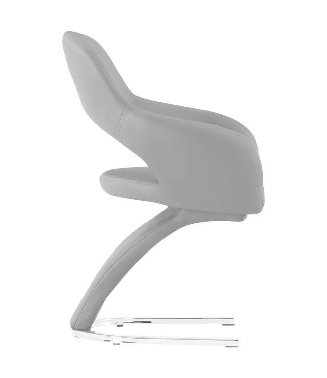 Eetkamerstoelen 2 st kunstleer grijs