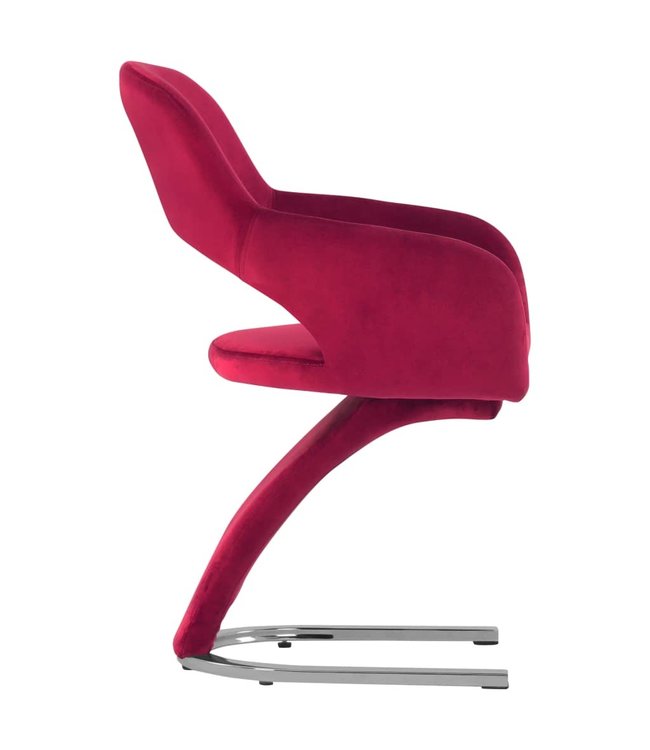 Eetkamerstoelen 2 st fluweel wijnrood