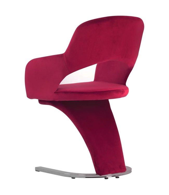 Eetkamerstoelen 2 st fluweel wijnrood