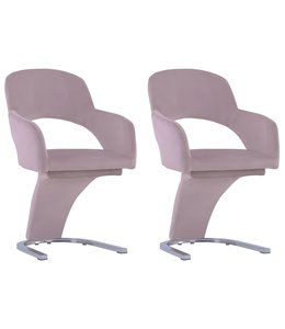 Eetkamerstoelen 2 st fluweel roze