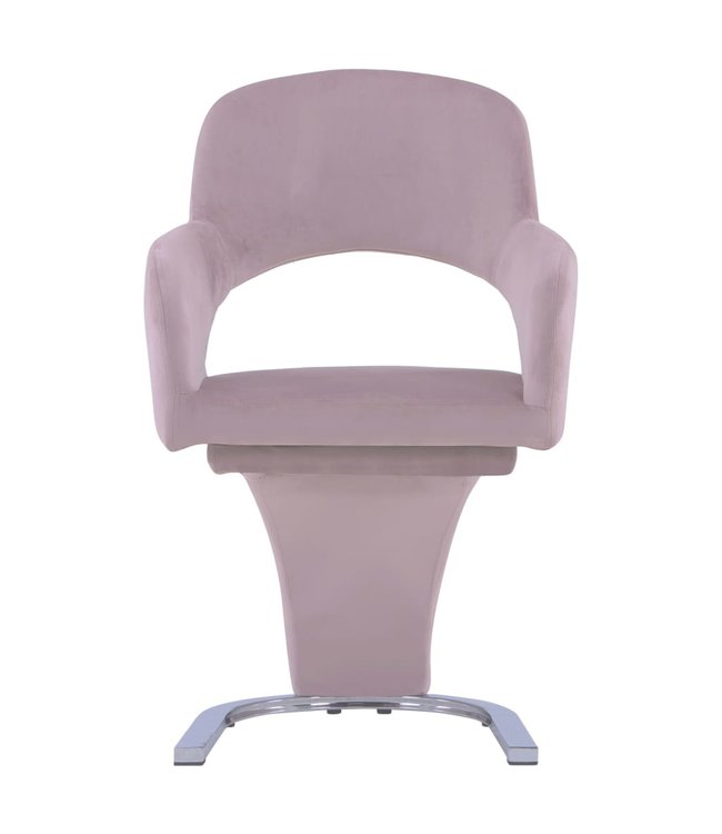 Eetkamerstoelen 2 st fluweel roze