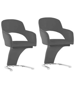 Eetkamerstoelen 2 st fluweel zwart
