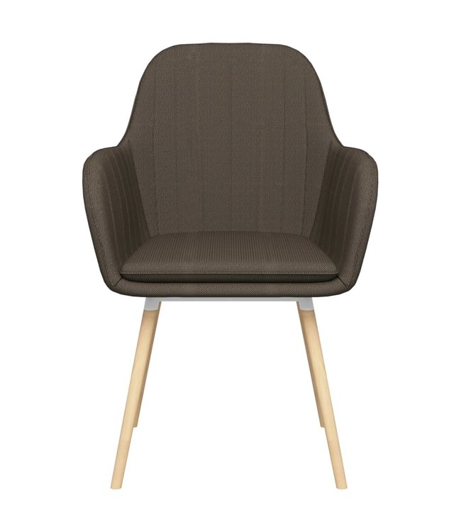 Eetkamerstoelen met armleuningen 2 st stof taupe
