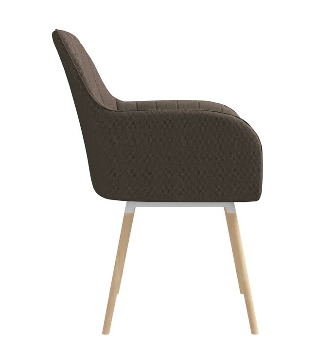 Eetkamerstoelen met armleuningen 2 st stof taupe