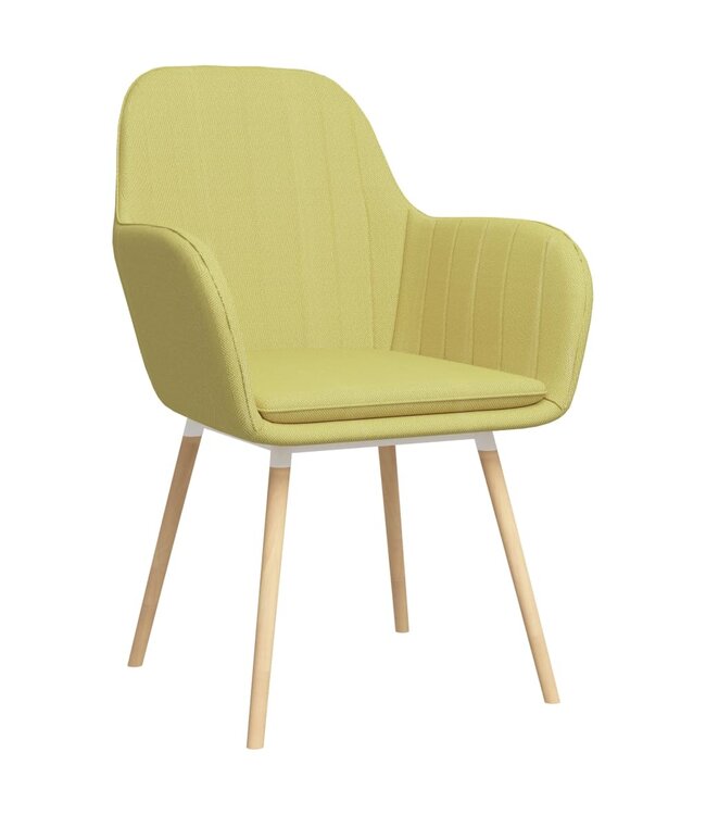 Eetkamerstoelen met armleuningen 2 st stof groen