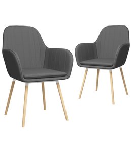 Eetkamerstoelen met armleuningen 2 st stof donkergrijs