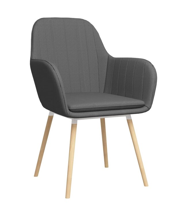 Eetkamerstoelen met armleuningen 2 st stof donkergrijs