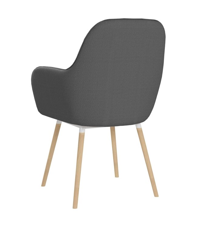 Eetkamerstoelen met armleuningen 2 st stof donkergrijs