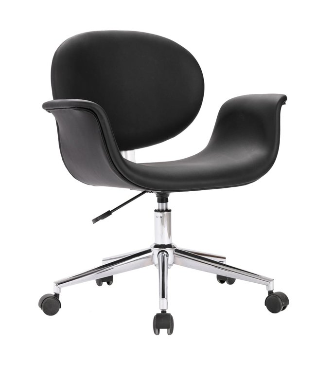 Eetkamerstoel draaibaar kunstleer zwart