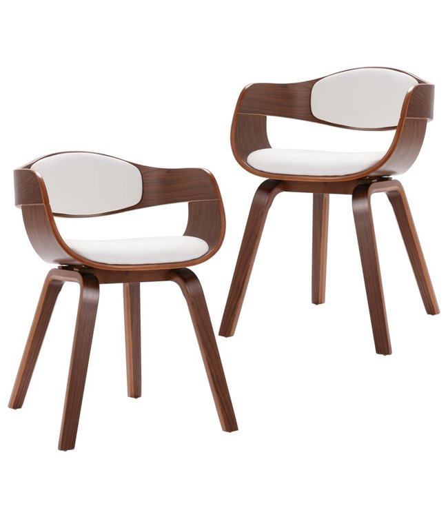 Eetkamerstoelen 2 st gebogen hout en kunstleer