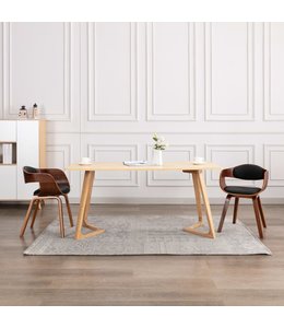 Eetkamerstoelen 2 st gebogen hout en kunstleer
