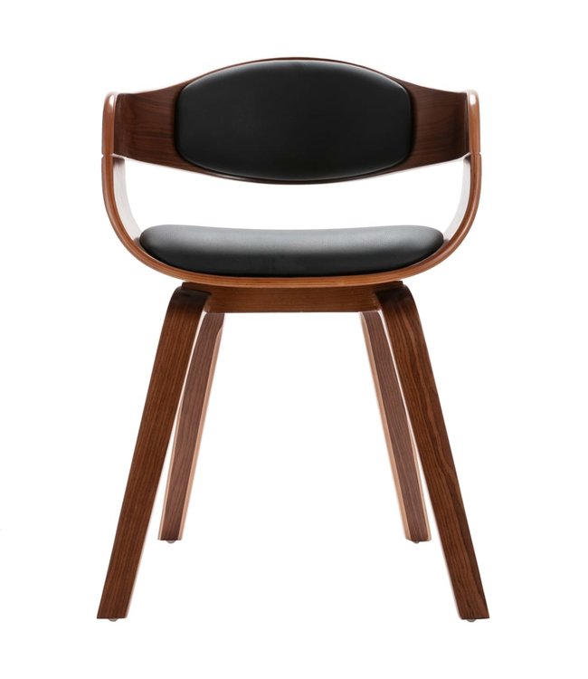 Eetkamerstoelen 2 st gebogen hout en kunstleer