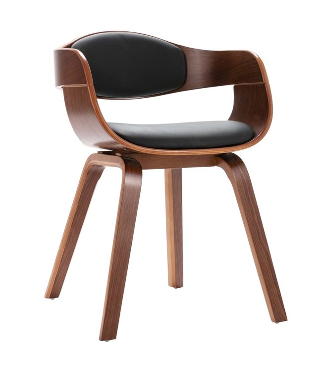 Eetkamerstoelen 2 st gebogen hout en kunstleer