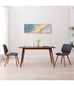 Eetkamerstoelen 2 st stof grijs
