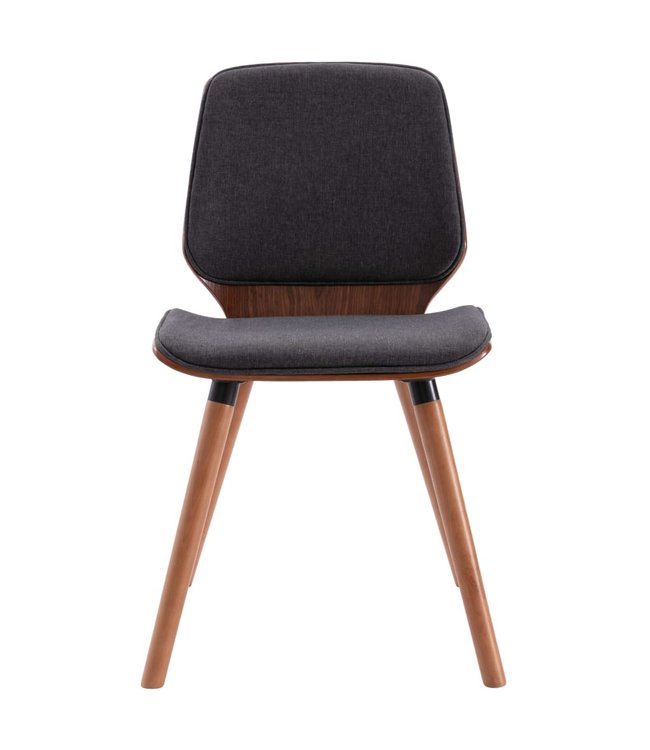 Eetkamerstoelen 2 st stof grijs