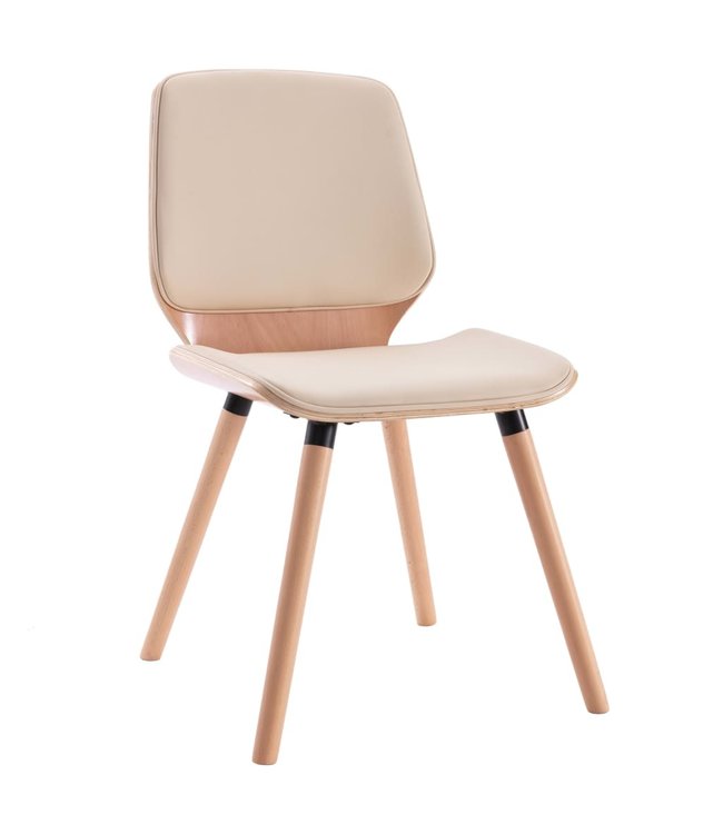 Eetkamerstoelen 2 st kunstleer crème
