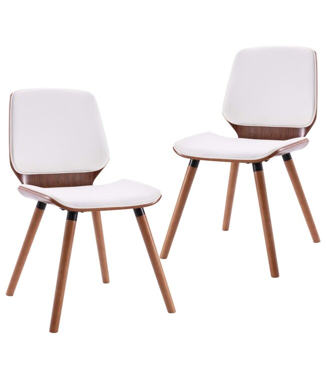 Eetkamerstoelen 2 st kunstleer wit
