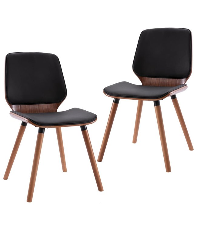 Eetkamerstoelen 2 st kunstleer zwart
