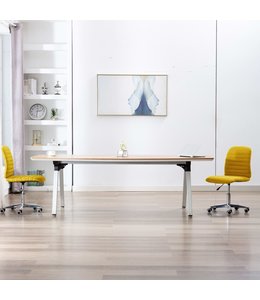 Eetkamerstoelen 2 st stof mosterdgeel