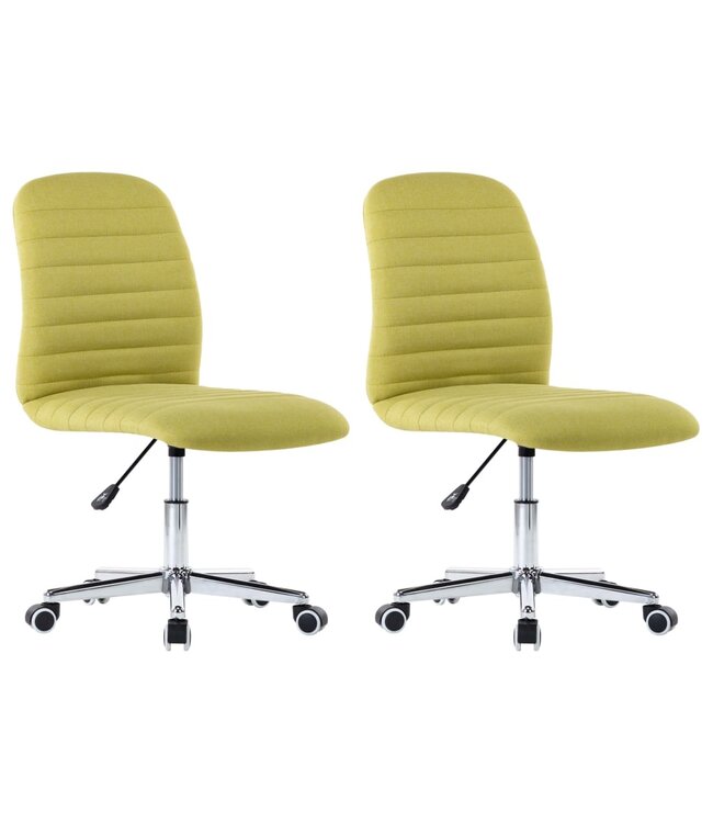 Eetkamerstoelen 2 st stof groen