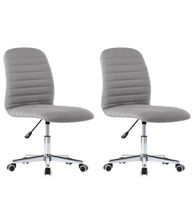 Eetkamerstoelen 2 st stof lichtgrijs