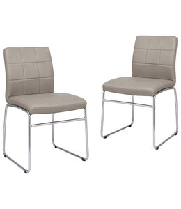 Eetkamerstoelen 2 st kunstleer cappuccino