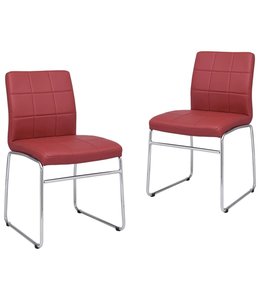 Eetkamerstoelen 2 st kunstleer rood