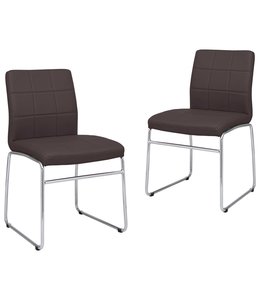 Eetkamerstoelen 2 st kunstleer bruin
