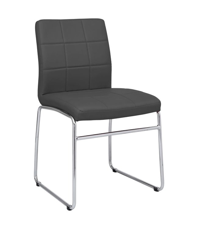 Eetkamerstoelen 2 st kunstleer grijs
