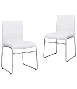 Eetkamerstoelen 2 st kunstleer wit
