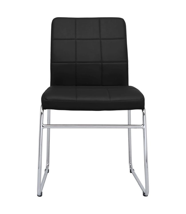 Eetkamerstoelen 2 st kunstleer zwart