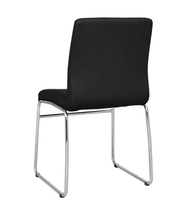 Eetkamerstoelen 2 st kunstleer zwart