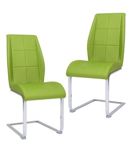 Eetkamerstoelen 2 st stof groen